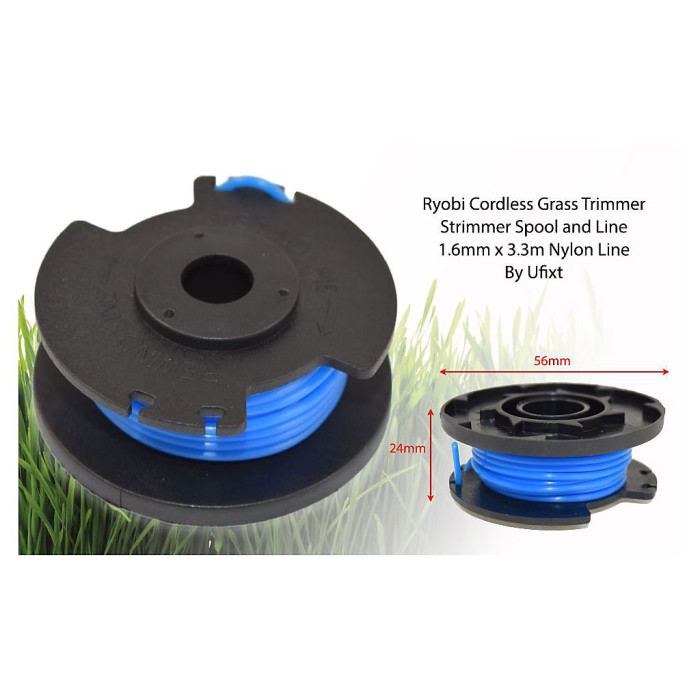 Ryobi Cordless Grass Trimmer Strimmer Spool and Line 1.6mm x 3.3m by Ufixt