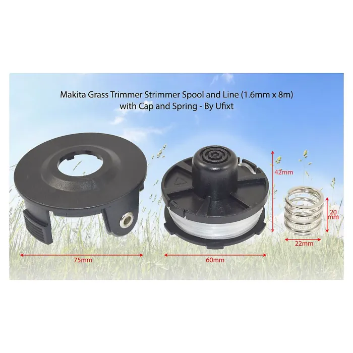 Makita Grass Strimmer Trimmer Spool and Cap Set with Spring by Ufixt