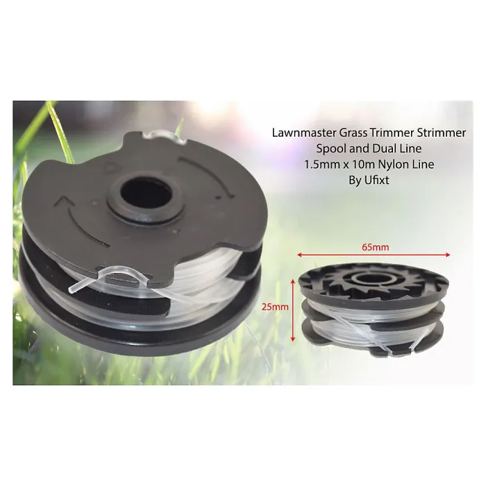 LawnMaster Compatible Grass Strimmer Trimmer Spool and Dual Line 1.5mm x 10m