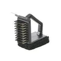 GoodHome 3 in 1 Silver effect Stainless steel Grill cleaning brush