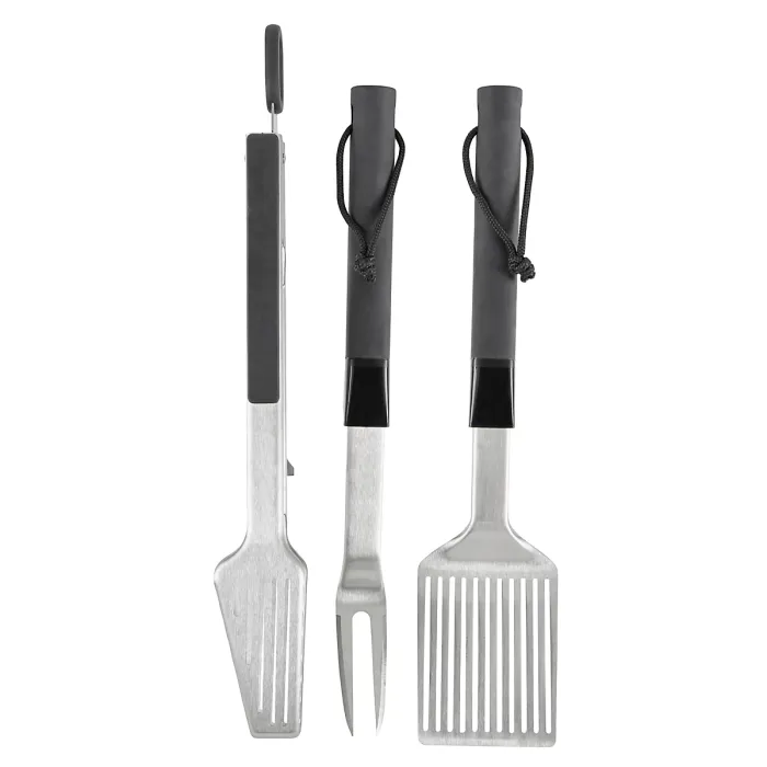 GoodHome Stainless steel 3 piece Barbecue tool set