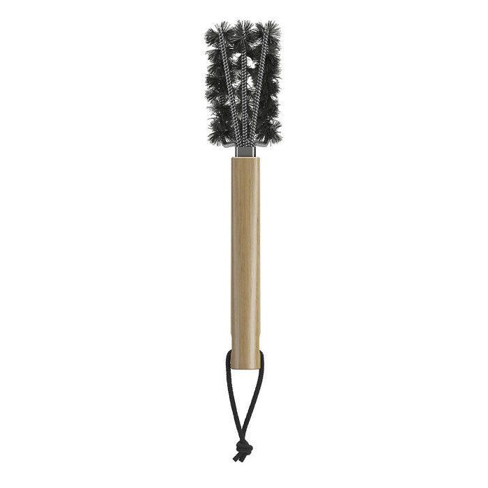GoodHome Natural Beech & stainless steel Grill cleaning brush