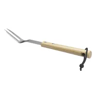 GoodHome Natural Beech & stainless steel Grill fork