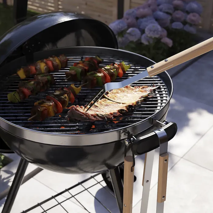 GoodHome Natural Beech & stainless steel Grill fork