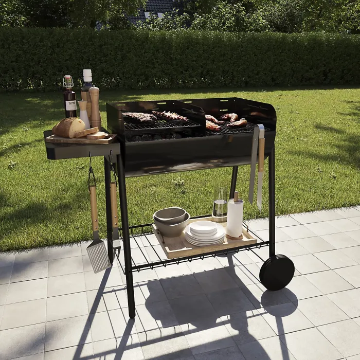 GoodHome Natural Beech & stainless steel Grill fork