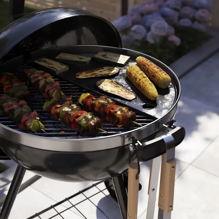 GoodHome Natural Beech & stainless steel Grill fork