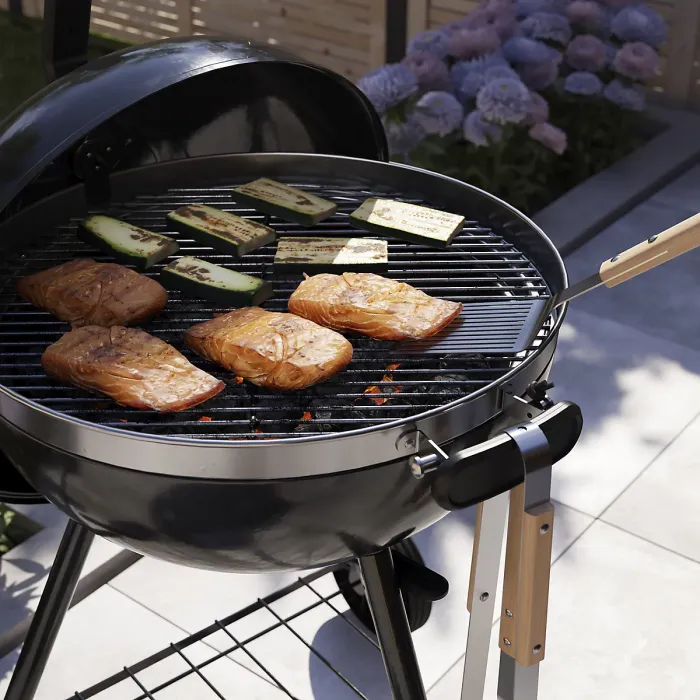 GoodHome Natural Beech & stainless steel 2 piece Barbecue tool set