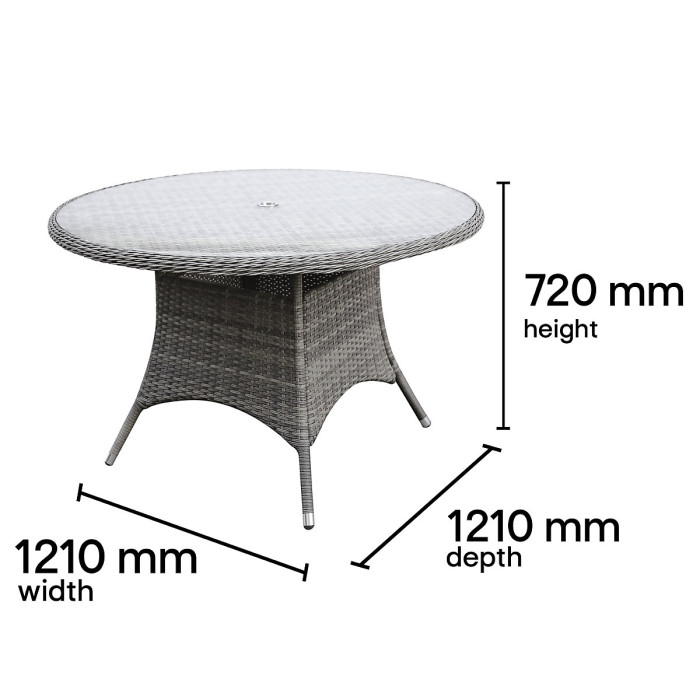 GoodHome Hamilton Steeple grey Rattan effect 4 seater Dining set