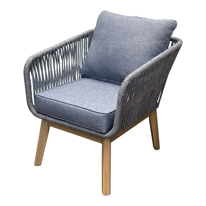 GoodHome Vitello Matt Grey & Natural 4 Seater Coffee set