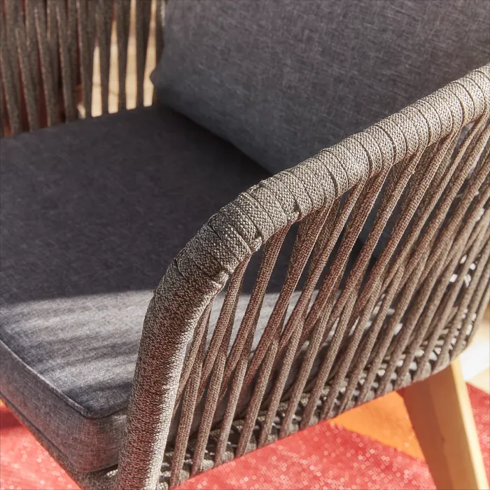 GoodHome Vitello Matt Grey & Natural 4 Seater Coffee set