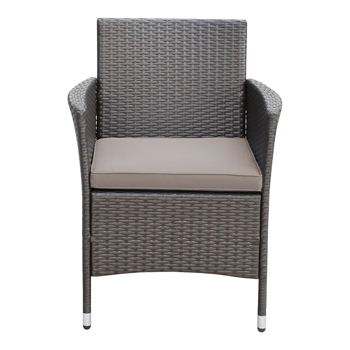 Derry Matt Light black Rattan effect 4 Seater Coffee set