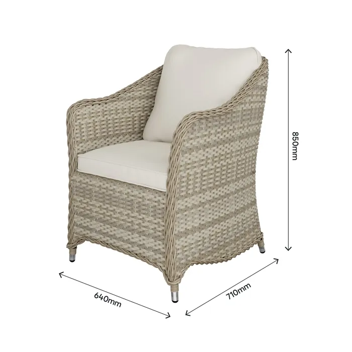 GoodHome Hamilton Cappuccino Rattan effect 4 seater Dining set