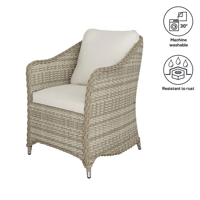 GoodHome Hamilton Cappuccino Rattan effect 4 seater Dining set
