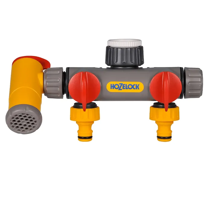 Hozelock Flow Max 2 Way Tap Connector Yellow (One Size)