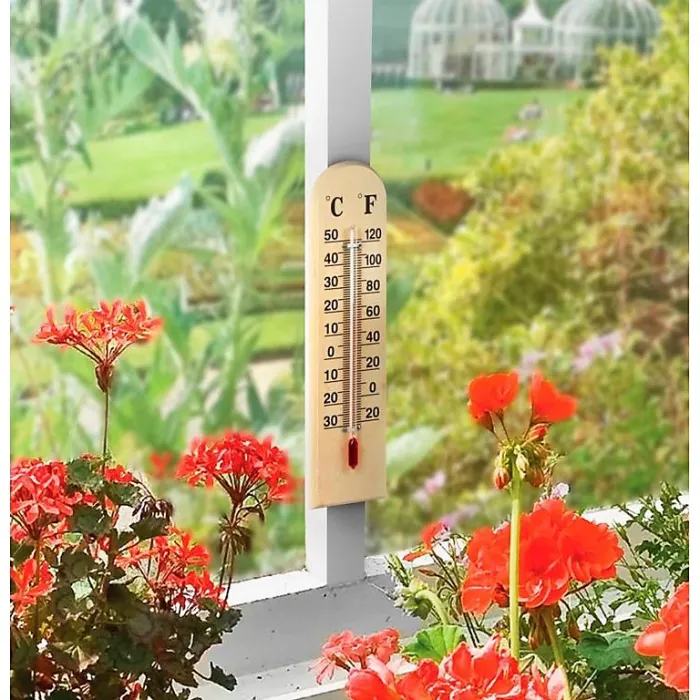 SupaGarden Wooden Thermometer Brown (30cm)