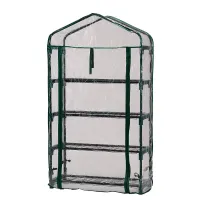 Draper Portable Greenhouse with 4 Shelves for Plants, Pots & Trays, Small & Compact with Robust PVC Cover