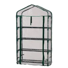 Draper Portable Greenhouse with 4 Shelves for Plants, Pots & Trays, Small & Compact with Robust PVC Cover