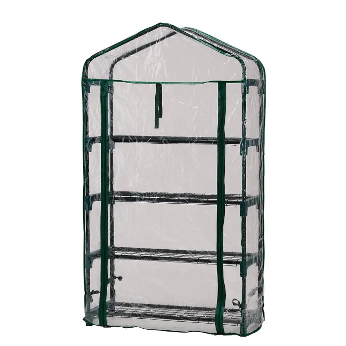 Draper Portable Greenhouse with 4 Shelves for Plants, Pots & Trays, Small & Compact with Robust PVC Cover