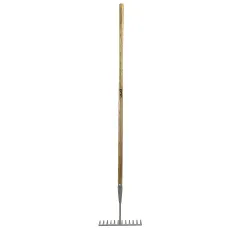 JCB 12 Teeth Heritage Garden Rake, Heavy-duty Carbon Steel and Ash Wood Shaft JCBHGR01