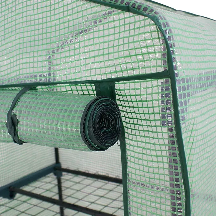 Taylor & Brown 4 Tier Mini Greenhouse, Reinforced Green PE Cover, Steel Frame, Outdoor Garden Plant Grow House, 69x49x160cm