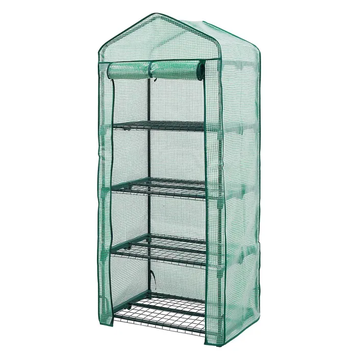 Taylor & Brown 4 Tier Greenhouse Cover Heavy Duty Replacement Spare Reinforced Growhouse Green PE Cover69x49x160cm