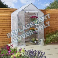 Taylor & Brown Walk In Greenhouse Cover Heavy Duty Replacement Spare Reinforced White PE Growhouse Cover143x73x195cm COVER ONLY