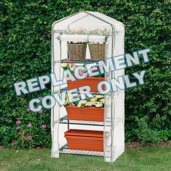 Taylor & Brown 4 Tier Greenhouse Cover Heavy Duty Replacement Spare Reinforced Growhouse White PE Cover69x49x160cm