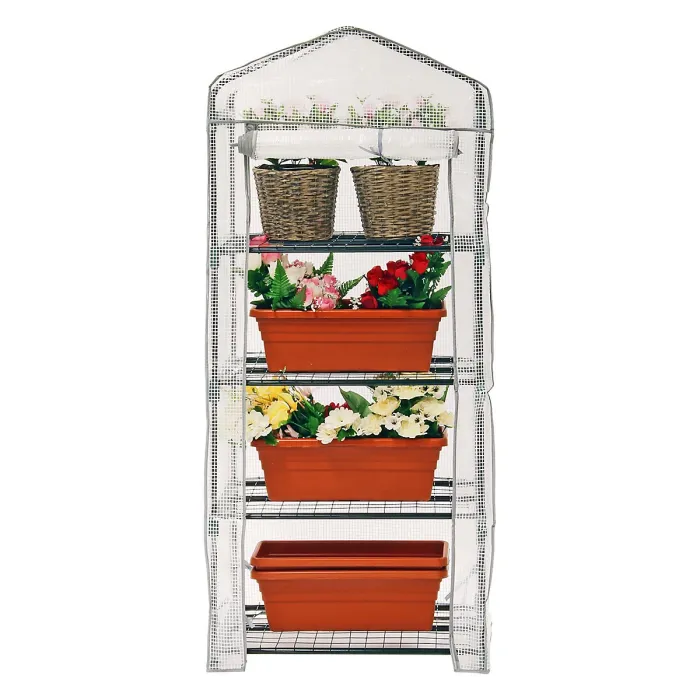 Taylor & Brown 4 Tier Greenhouse Cover Heavy Duty Replacement Spare Reinforced Growhouse White PE Cover69x49x160cm