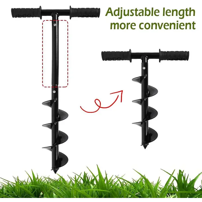 Taylor & Brown Manual Hand Drill, 10CM Spiral Steel Earth Auger for Bulb Planting, Garden Fence Posts & Ground Digging