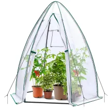 Taylor & Brown Portable Greenhouse Tent with Weatherproof PE Cover, Window & RollUp Door for Vegetables, Flowers, Herbs