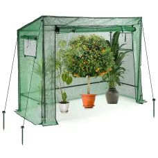 Taylor & Brown Walkin Greenhouse 200x78x150cm, Weatherproof Garden Greenhouse w/ RollUp Doors, 2 Windows, Metal Frame
