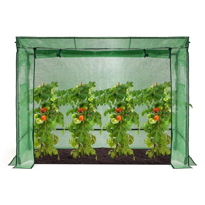 Taylor & Brown Walkin Greenhouse 200x78x150cm, Weatherproof Garden Greenhouse w/ RollUp Doors, 2 Windows, Metal Frame