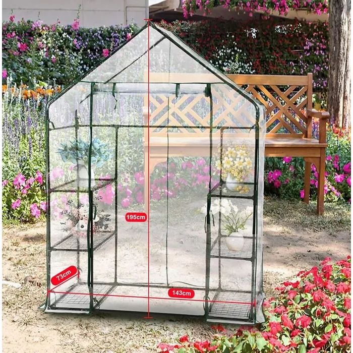 Taylor & Brown Clear PVC Cover for WalkIn Greenhouse, 143x73x195cm, Replacement Spare for Plant/Grow Houses, Cold Frames