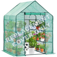 Taylor & Brown Heavy Duty Green PE Cover for Large WalkIn Greenhouse, Replacement with 2 Windows, W143 x D143 x H195cm