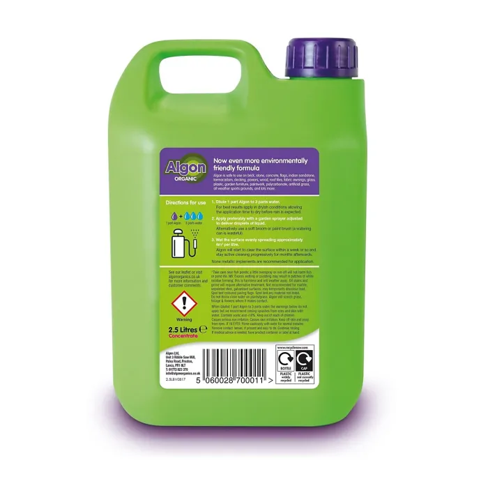 Algon Organic Path Patio Decking Cleaner Concentrated Formula Pet Safe 2.5L