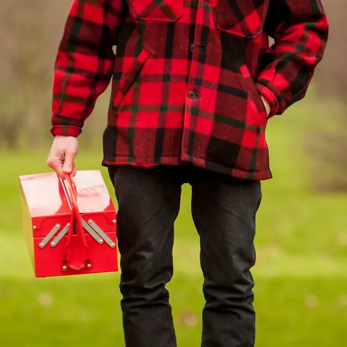 Suck UK Stainless Steel BBQ Grill Tool Box Red
