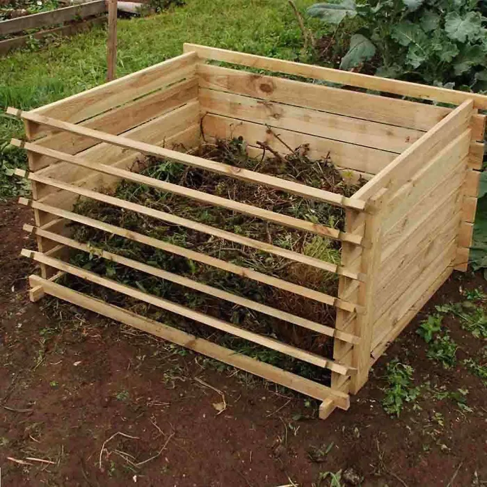 Primrose Outdoor Slatted Wooden Composter Large Natural Compost Bin 718 Litres