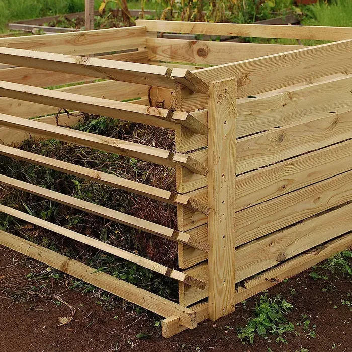 Primrose Outdoor Slatted Wooden Composter Large Natural Compost Bin 718 Litres