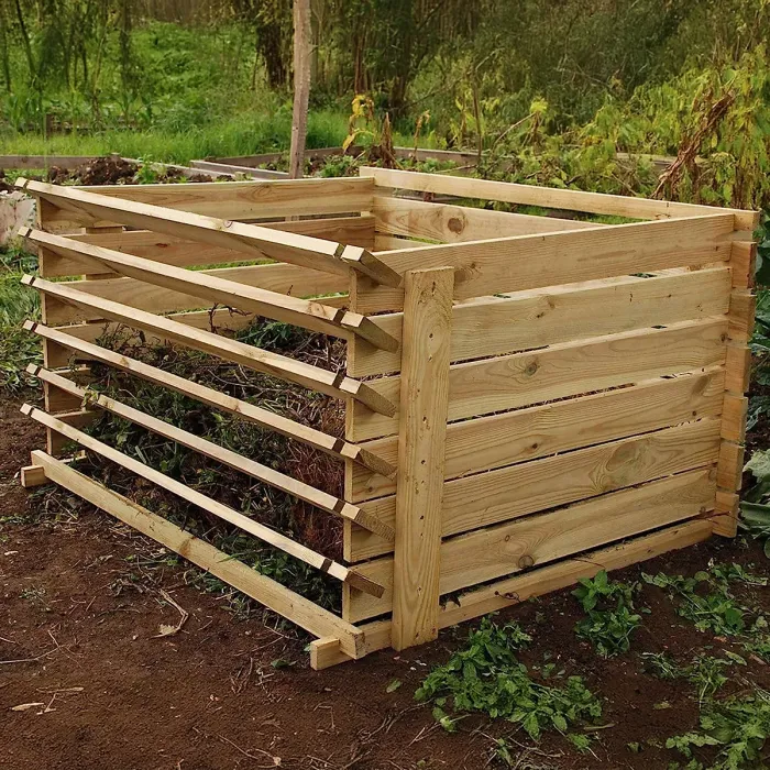 Primrose Outdoor Slatted Wooden Composter Large Natural Compost Bin 718 Litres