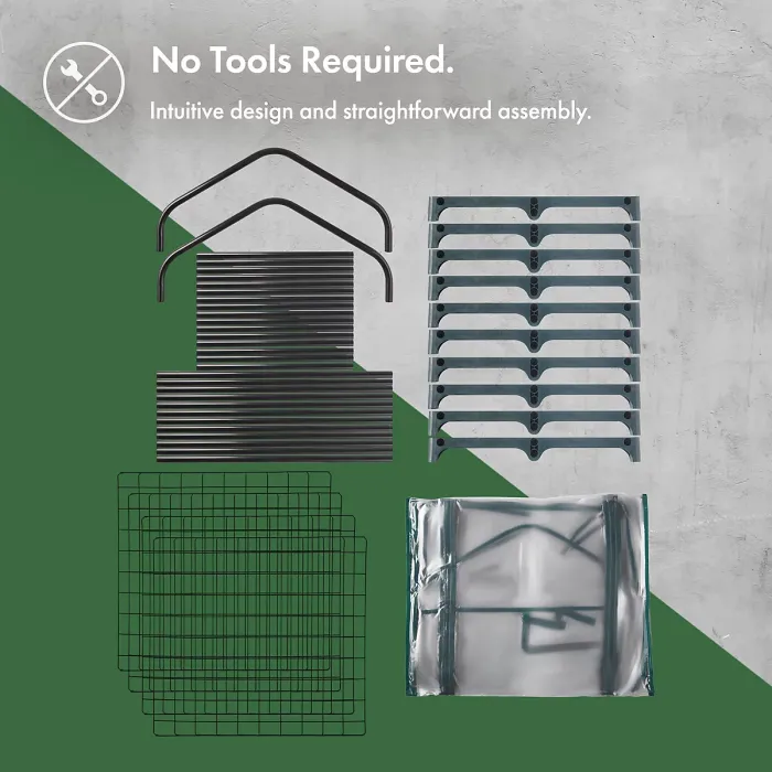 VonHaus 4 Tier Mini Plastic PVC Greenhouse, Small Plant House/Grow House for Garden, Roll Up Zip Panel Door, Easy No Tool Assembly