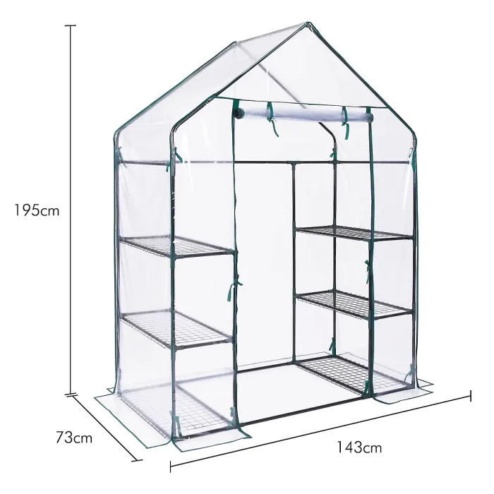 VonHaus Walk In Greenhouse Cover Replacement, Spare Plastic PVC Cover Weatherproof, Size of Cover: H195 x L143 x D73cm