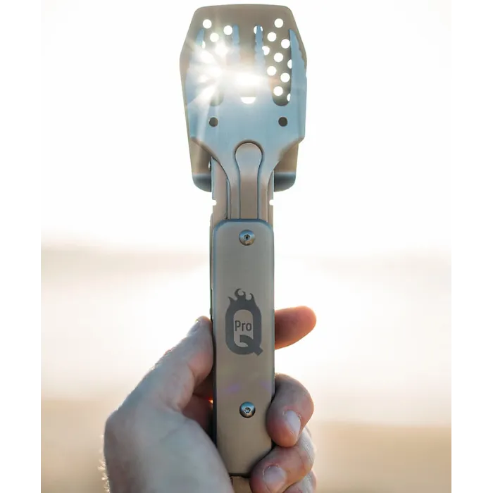 ProQ 4in1 BBQ Multi-tool (Tongs / Spatula / Grill Fork / Bottle Opener), Barcbecue Camping Tools & Accessories, Grill Tool Set