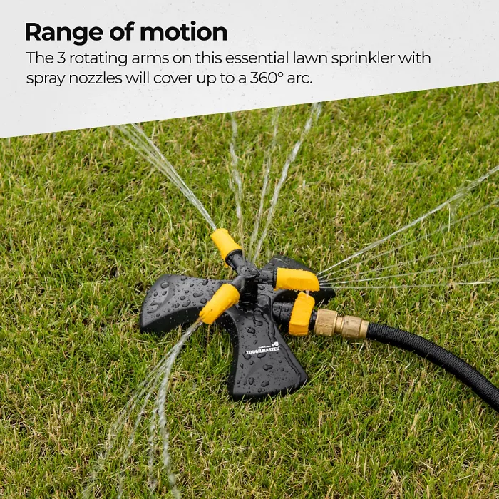 TOUGH MASTER Revolving 3 arm sprinkler 360 degree 3-arm grass lawn automatic watering sprinklers