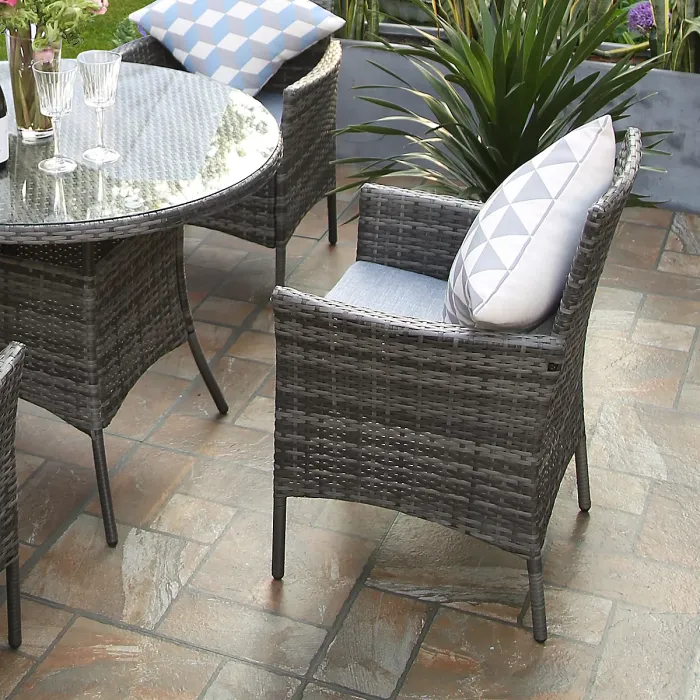 Valencia Rattan 4 Seater Bistro Dining Garden Set - Grey