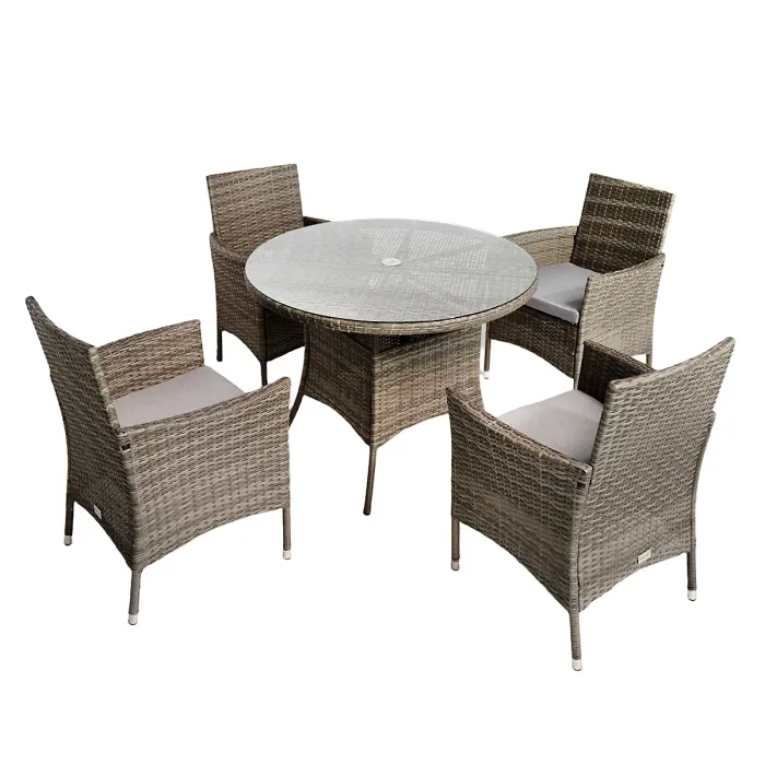 Valencia Rattan 4 Seater Bistro Dining Garden Set - Grey