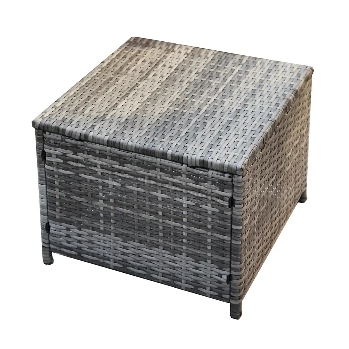 Hera Rattan Cube 8 Seater Dining Garden Patio Set w/ Parasol Hole - Grey