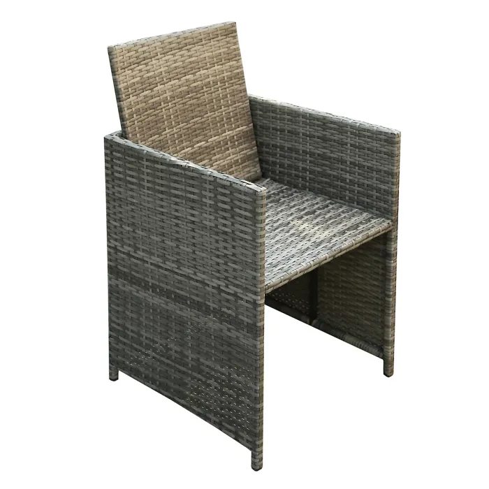 Hestia Rattan Cube 10 Seater Dining Garden Patio Set w/ Parasol Hole - Grey