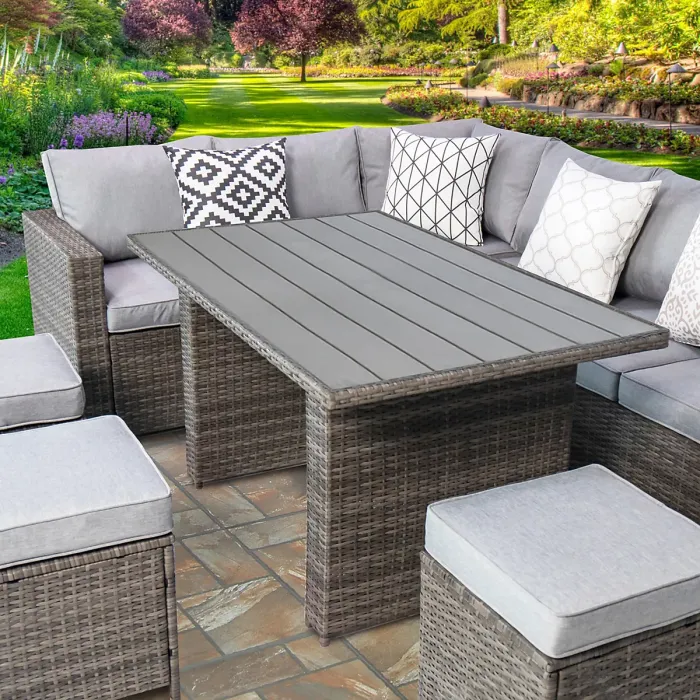 Venice Rattan 8 Seater Corner Set with High Table for Garden Patio