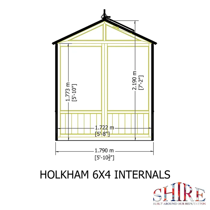 Shire Holkham 6x4 Wooden Apex Greenhouse