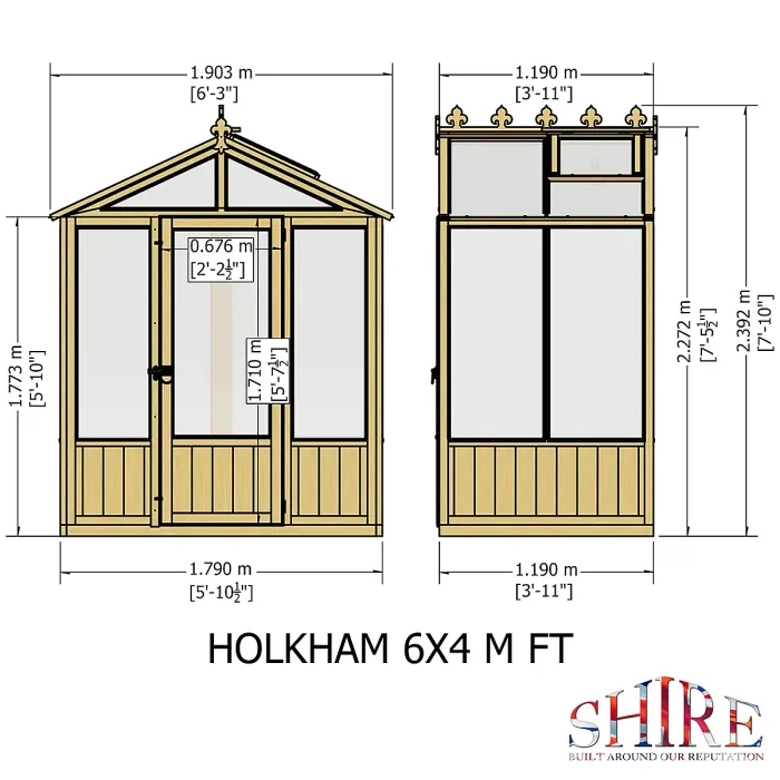 Shire Holkham 6x4 Wooden Apex Greenhouse
